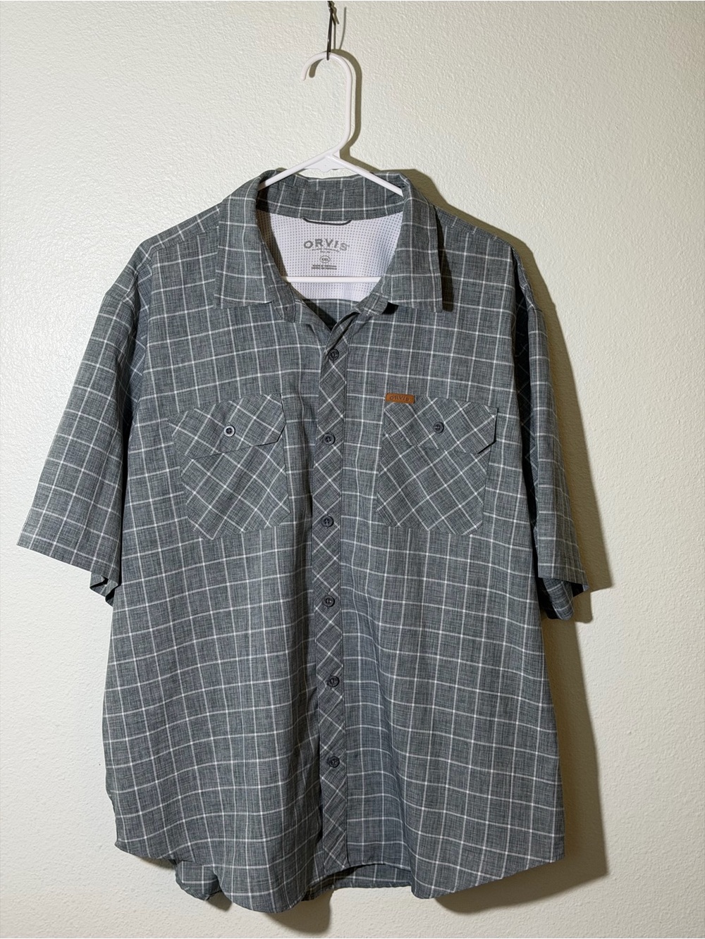 Orvis Classic Collection Shirt Men 2XL Short Sleeve Quick Dry Tech Button Up